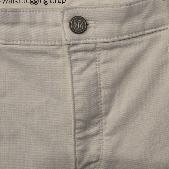 Talbots Women's 18 Eggshell White High Waist Jegging Crop 5 Pockets Modern Chic - Picture 6 of 16
